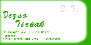 dezso tirpak business card